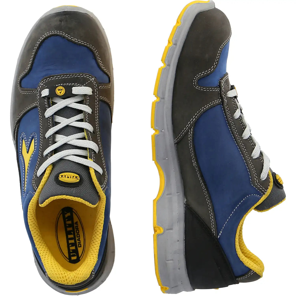 Diadora RUN LOW SR ESD S3S Halbschuh grau/blau – blau
