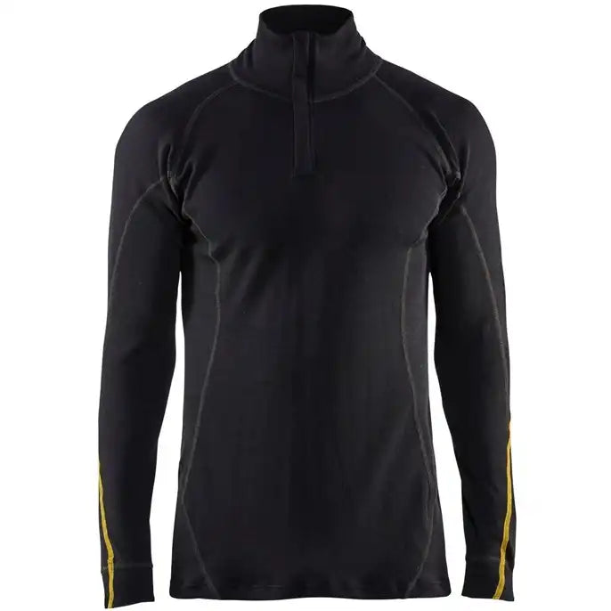 Blåkläder 4796 Flammschutz Unterhemd Half-Zip schwarz – schwarz