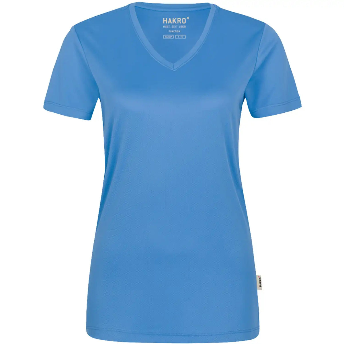 Hakro Damen Coolmax 130g/m² 187 V-Shirt – malibu-blue