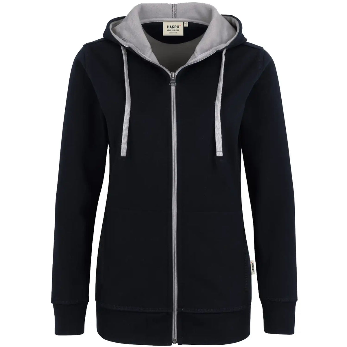 Hakro Damen Bonded 255 -Kapuzen-Jacke – schwarz