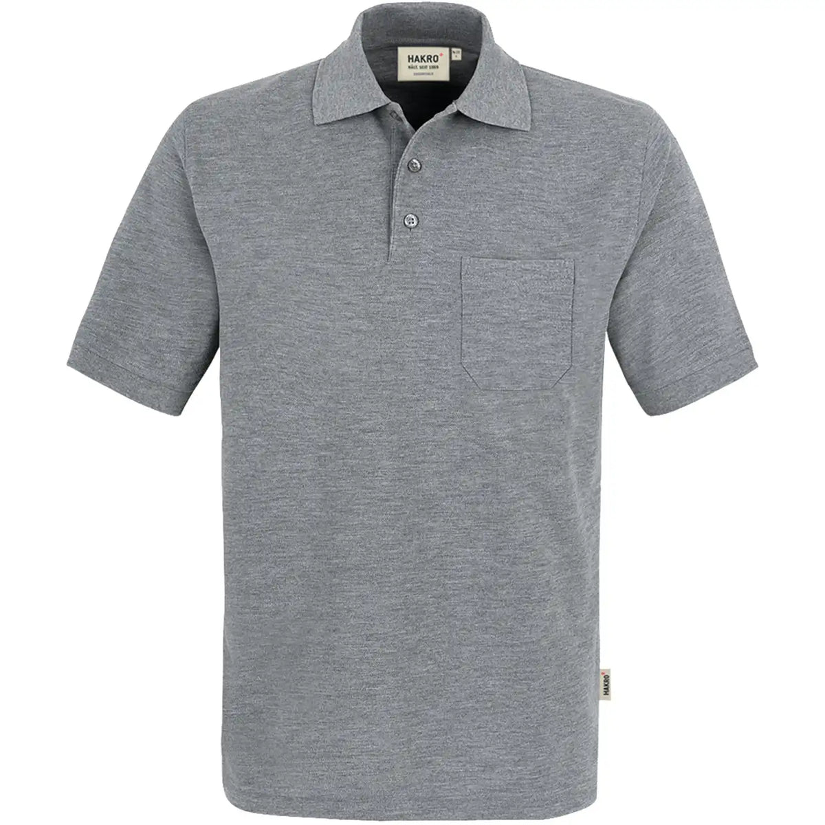 Hakro TOP 802 Pocket-Poloshirt – grau-meliert