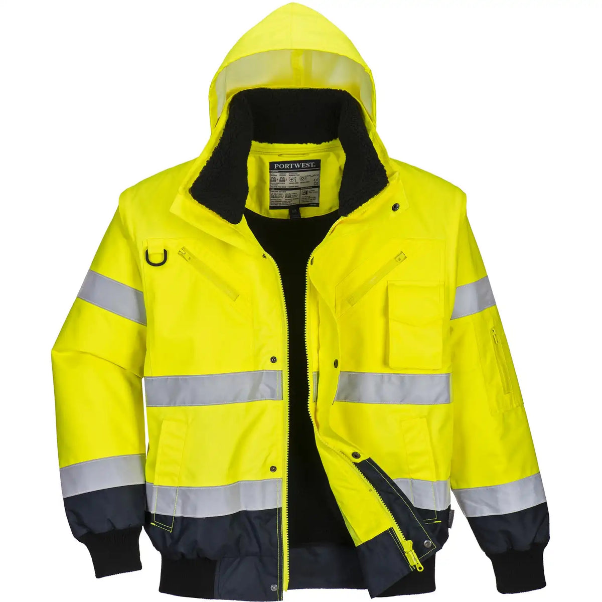 Portwest C465 Kontrast Warnschutz Pilotenjacke – gelb/marine