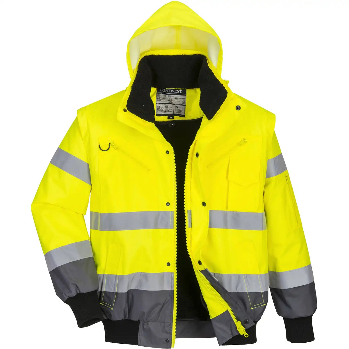 Portwest C465 Kontrast Warnschutz Pilotenjacke – gelb/grau