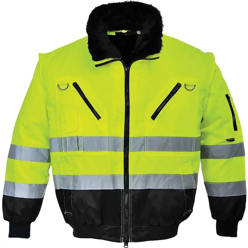 Portwest PJ50 Warnschutz Pilotenjacke 3in1 – gelb/schwarz