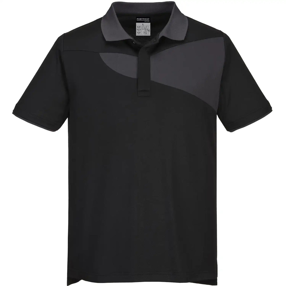 Portwest PW210 PW2 Polo-Shirt – schwarz/grau
