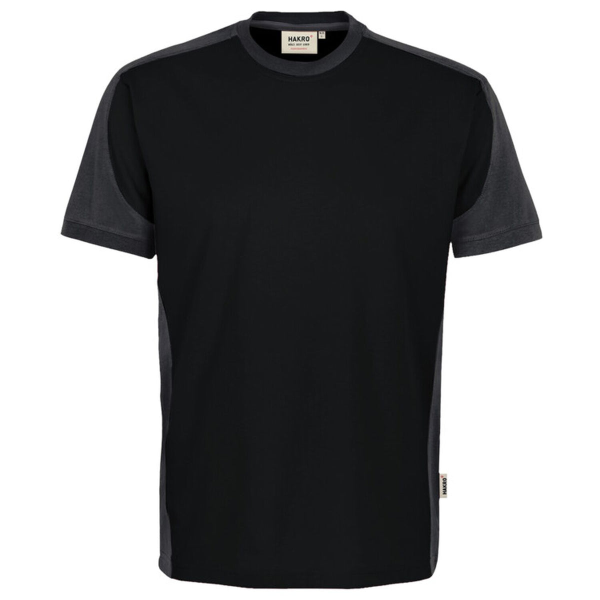 Hakro 590 T-Shirt Contrast Mikralinar Eco – schwarz