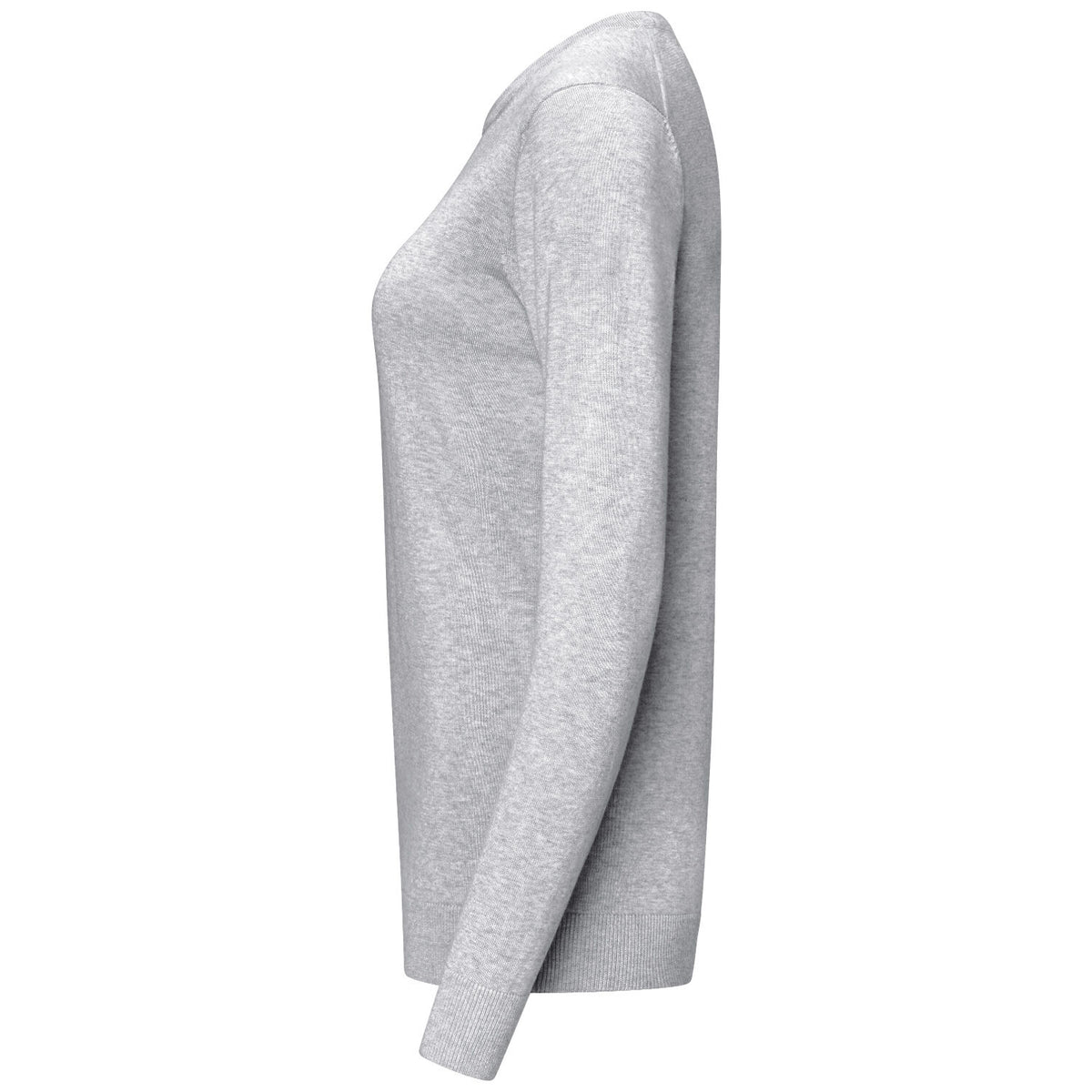 Hakro Damen 135 Pullover Premium-Baumwolle – grau-meliert