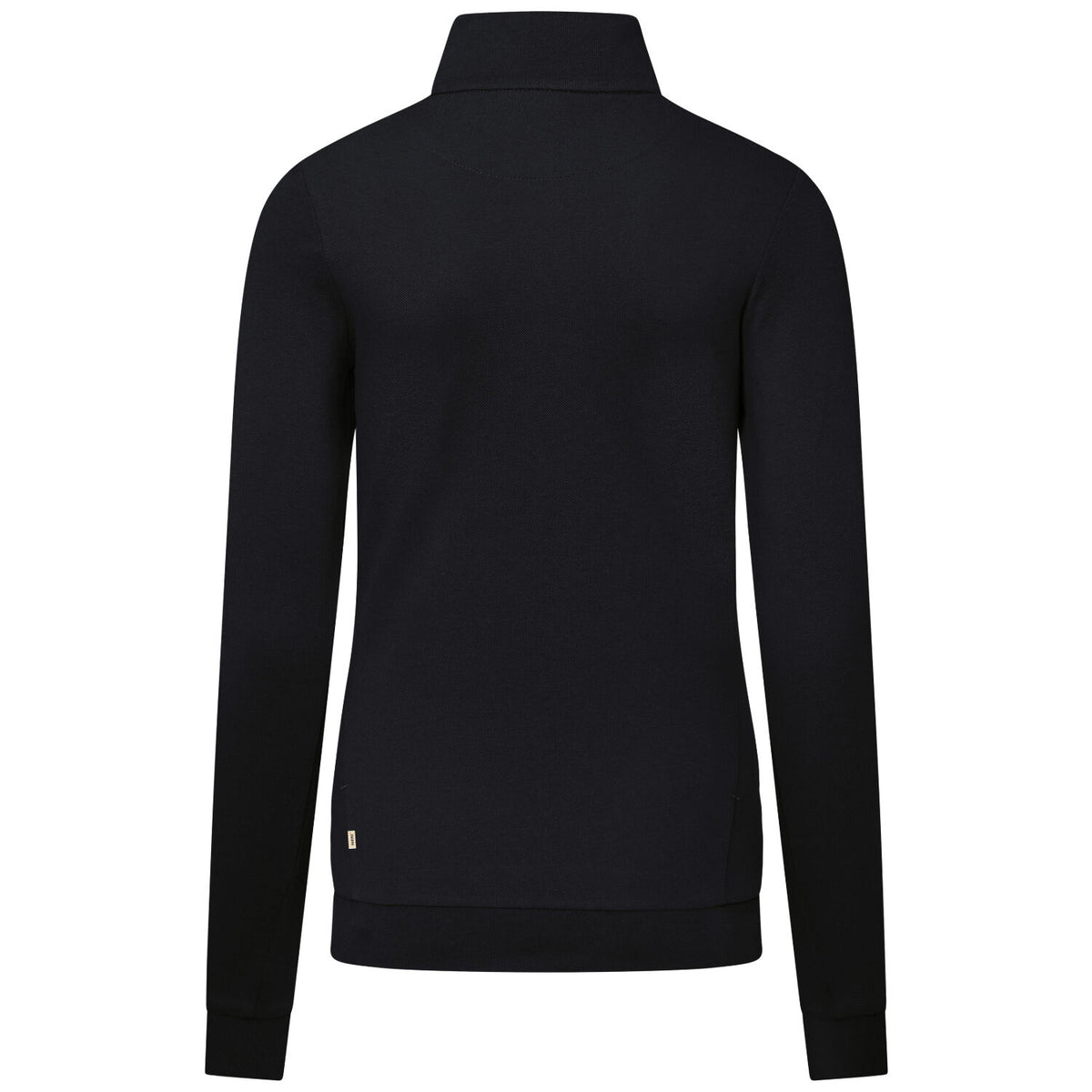 Hakro Damen 335 Langarm-Zip-Shirt Mikralinar – schwarz