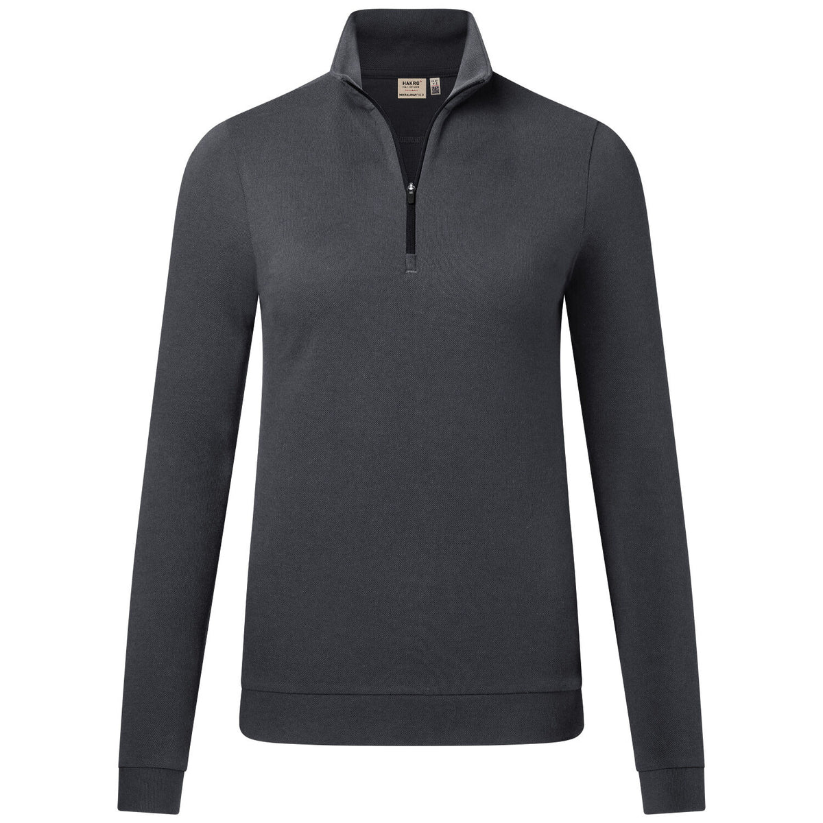 Hakro Damen 335 Langarm-Zip-Shirt Mikralinar – karbongrau