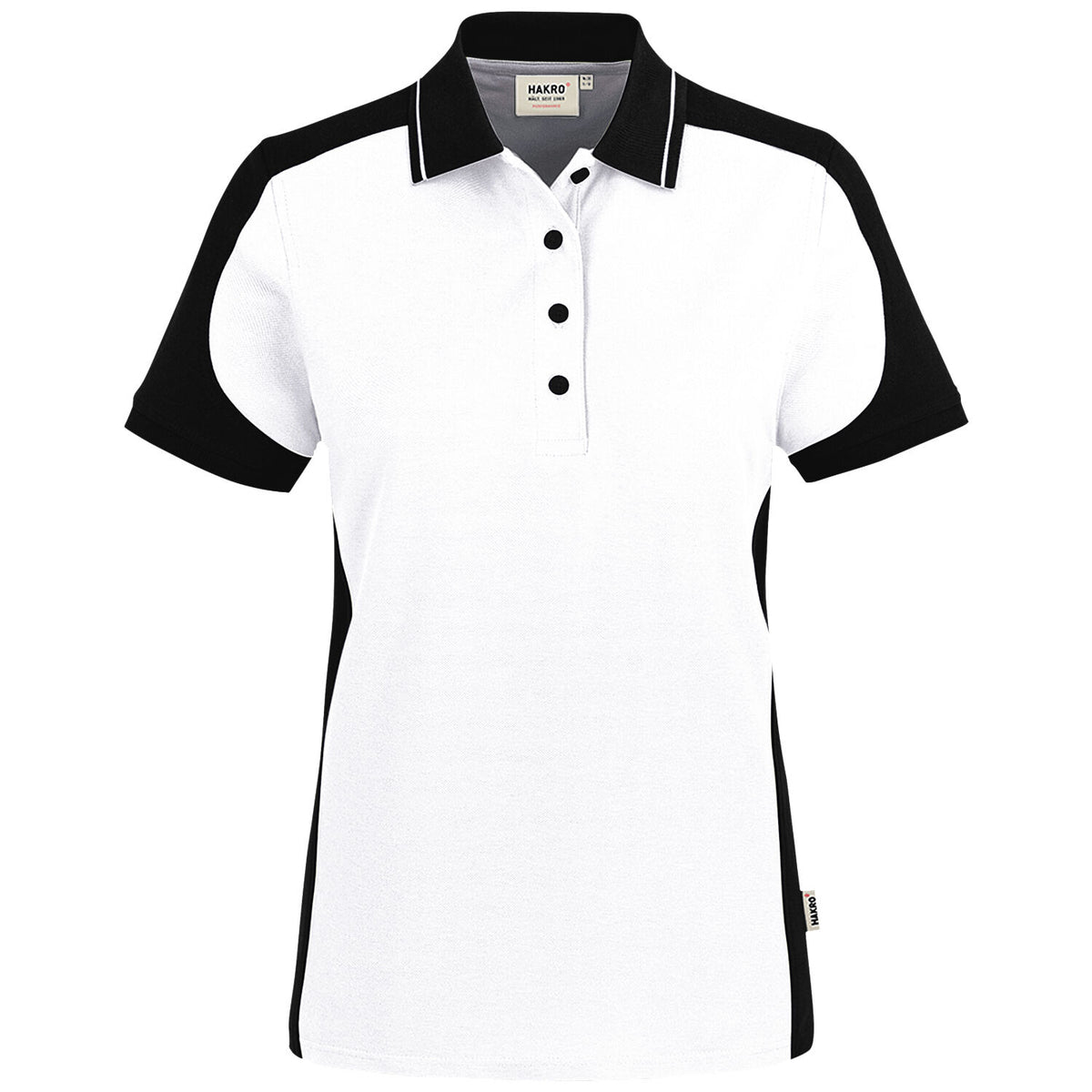 Hakro Damen 339 Contrast Poloshirt Mikralinar – weiß