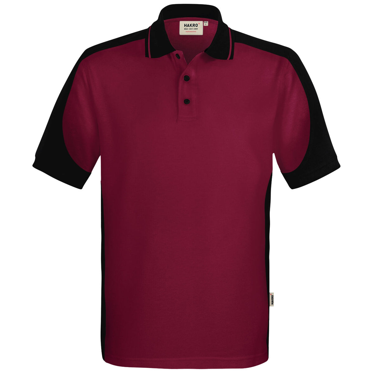 Hakro 539 Contrast Poloshirt Mikralinar ECO – weinrot