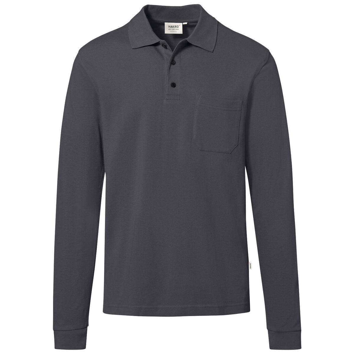 Hakro 817 Langarm Poloshirt Mikralinar ECO – karbongrau