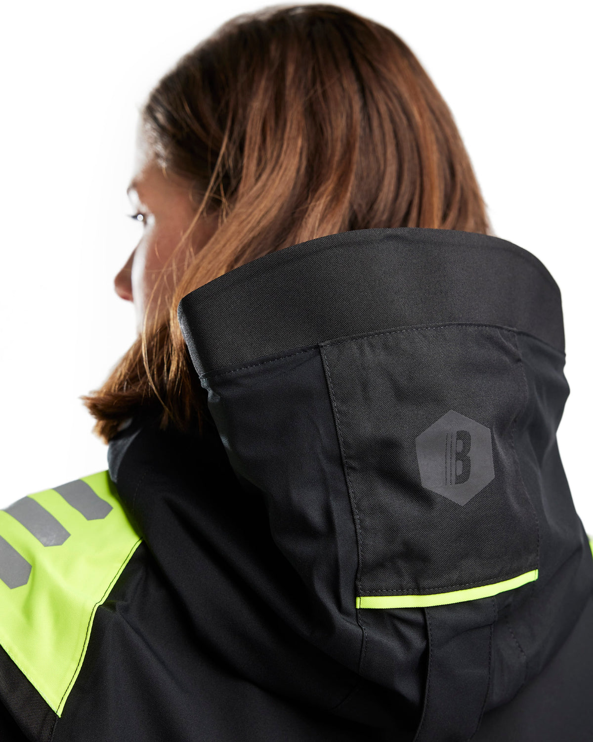 Blåkläder Damen 4430 Warnschutz Regenjacke Kl. 1 – schwarz/gelb