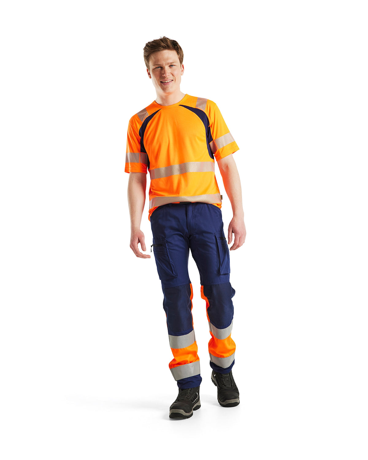Blåkläder 3397 Warnschutz T-Shirt m. UV-Schutz – orange/marine