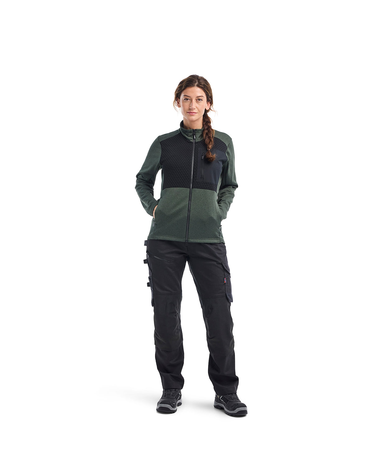 Blåkläder Damen 3549 Sweatjacke – herbstgrün/schwarz