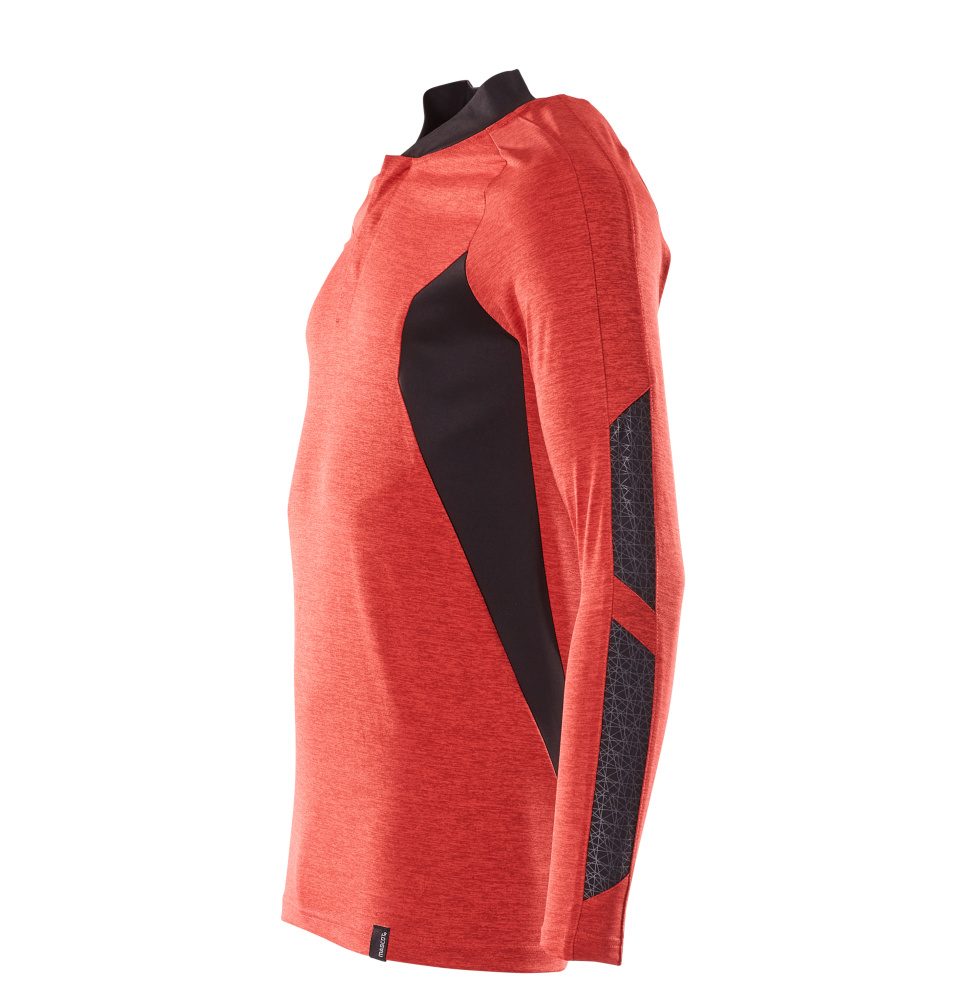 Mascot Coolmax Pro Accelerate Langarm-Poloshirt – verkehrsrot/schwarz