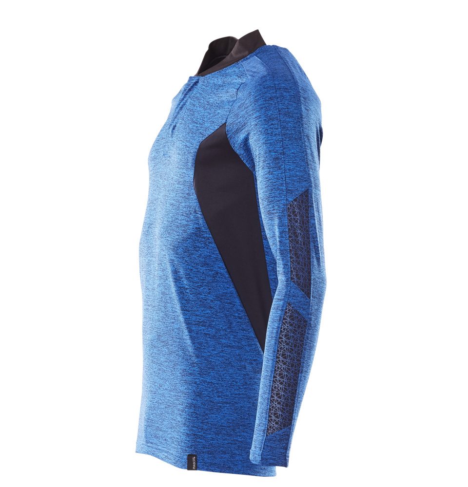 Mascot Coolmax Pro Accelerate Langarm-Poloshirt – azurblau/schwarzblau