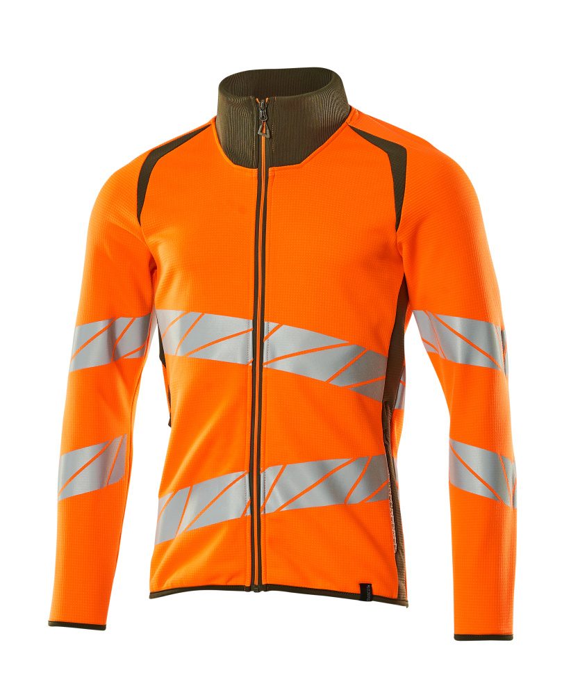 Mascot Accelerate Safe Warnschutz Sweatjacke – orange/moosgrün