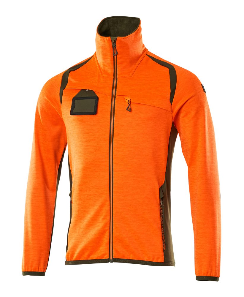 Mascot Accelerate Safe Fleecejacke – orange/moosgrün