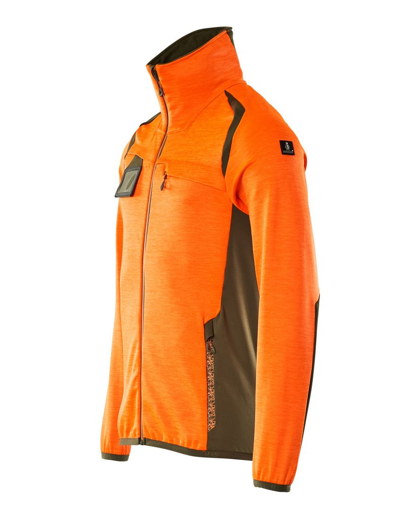 Mascot Accelerate Safe Fleecejacke – orange/moosgrün