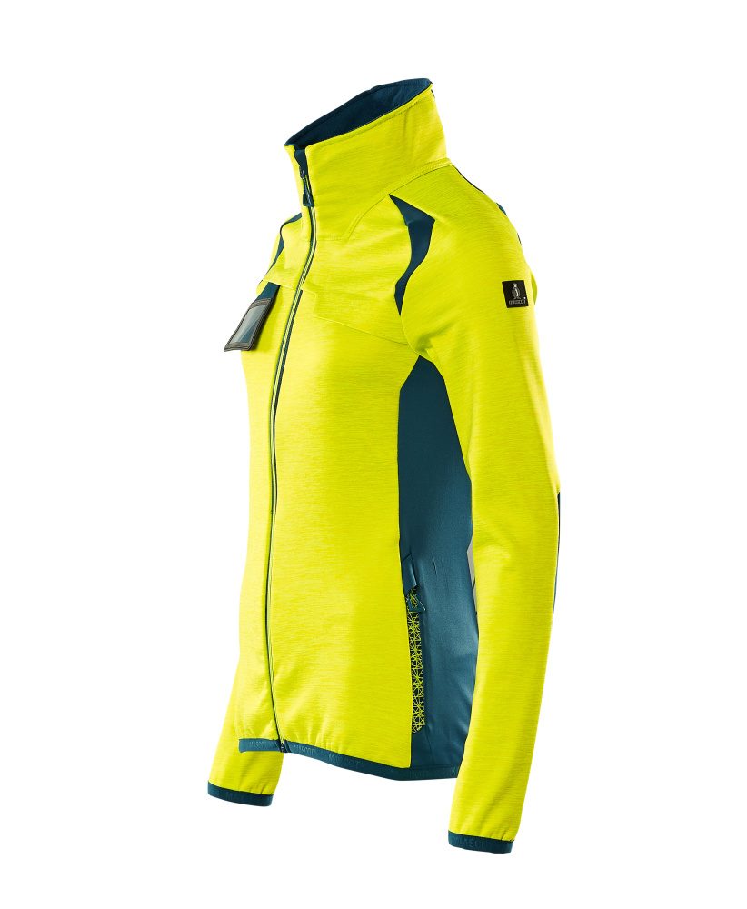 Mascot Damen Accelerate Safe Fleecejacke – gelb/dunkelpetroleum