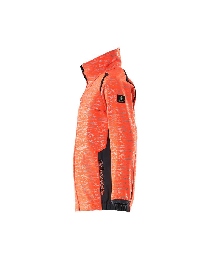 Mascot Accelerate Safe Kinder HiVis Softshelljacke – rot/schwarzblau
