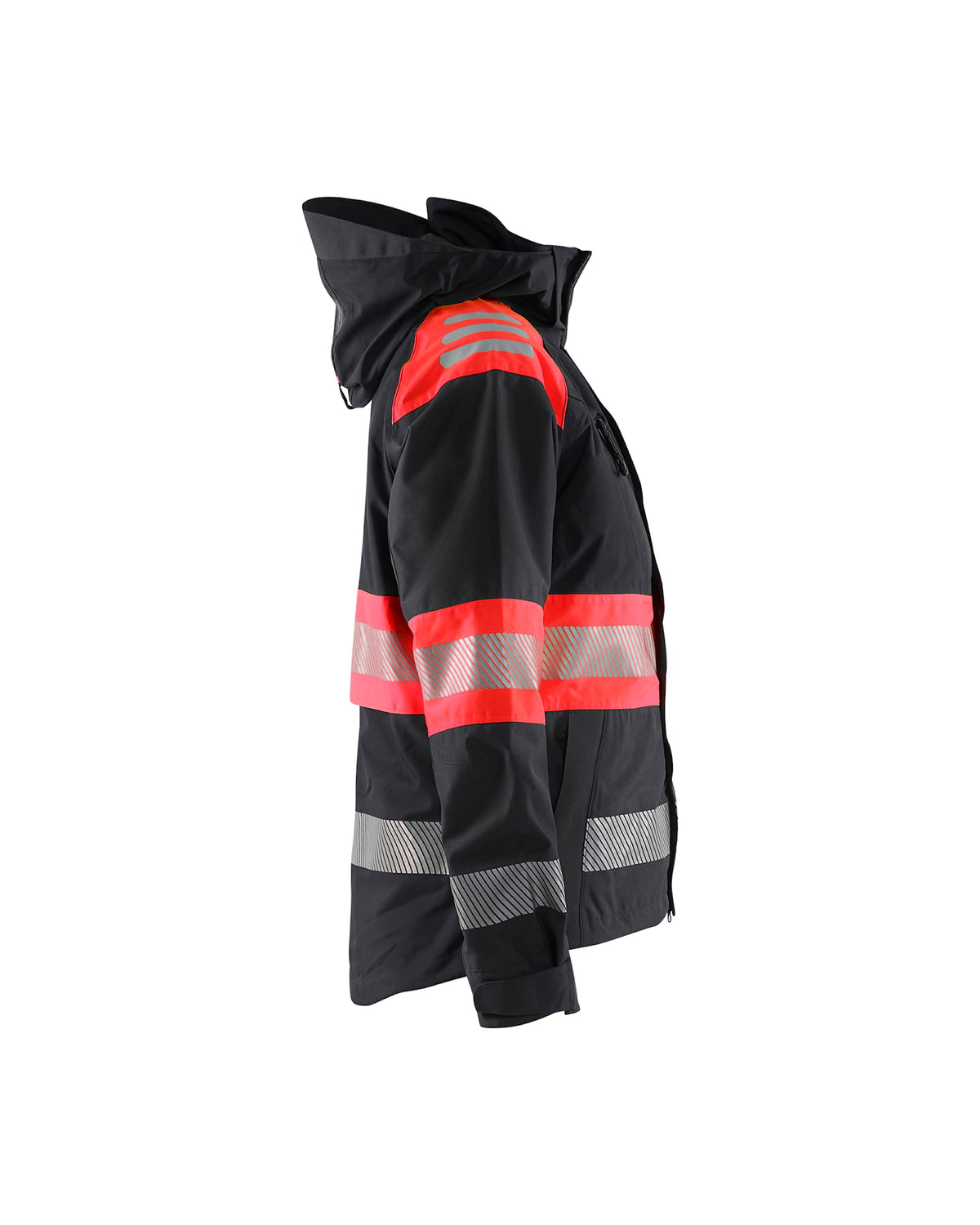 Blåkläder Damen 4430 Warnschutz Regenjacke Kl. 1 – schwarz/rot