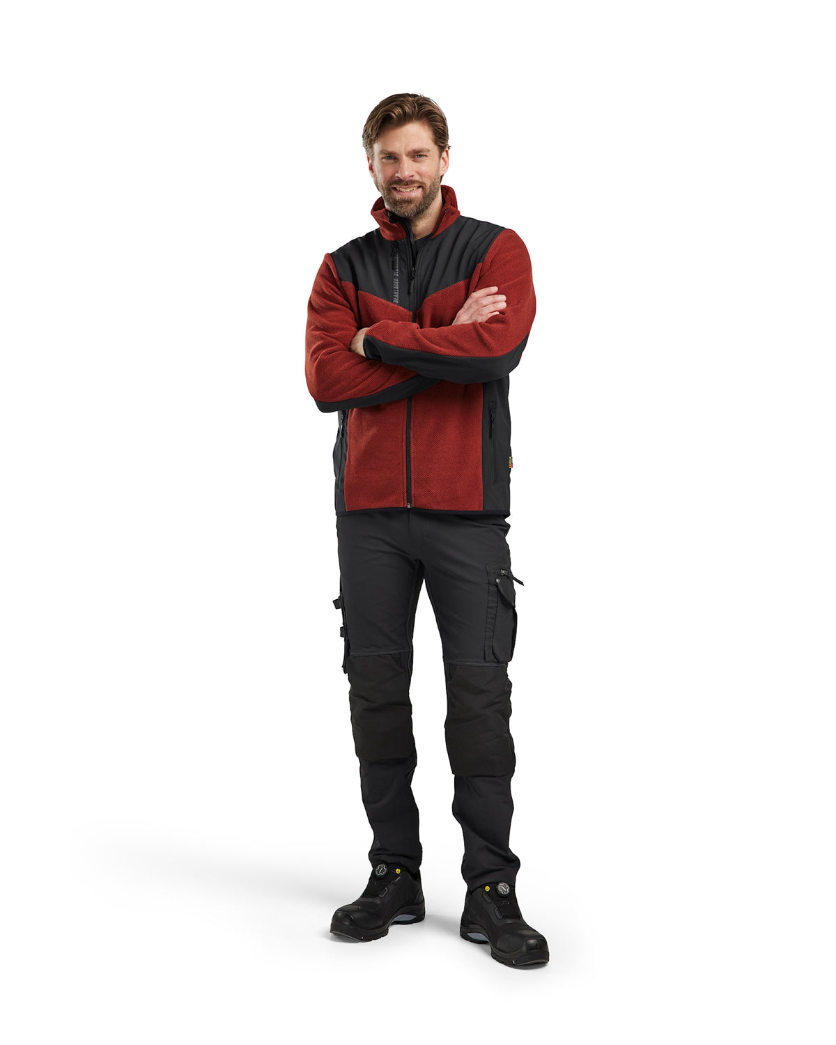 Blåkläder 5942 Strickjacke – rostrot/schwarz