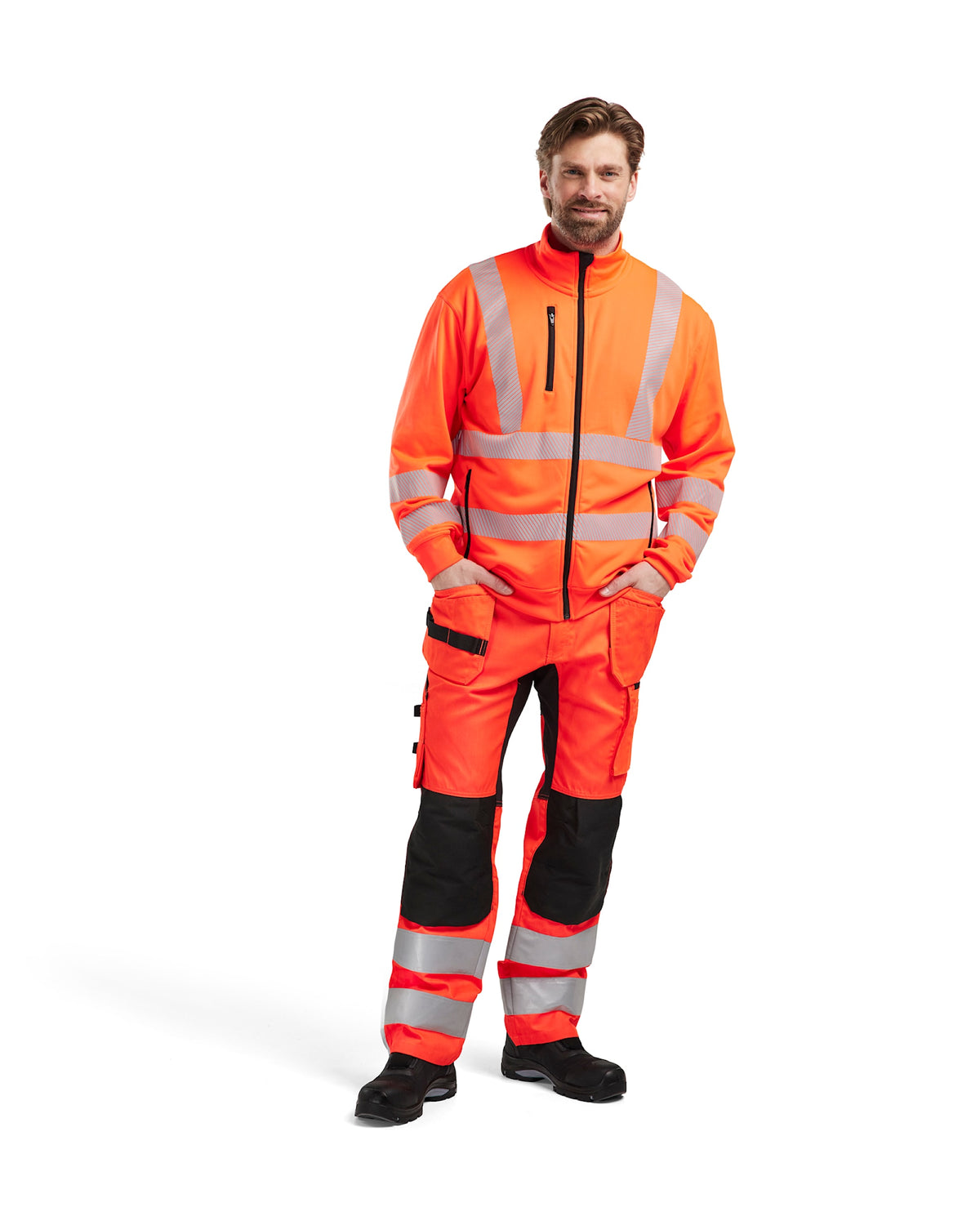 Blåkläder 3563 Warnschutz Sweatjacke Kl. 3 – rot