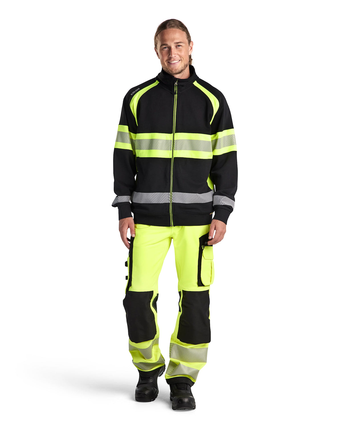 Blåkläder 3551 Warnschutz Sweatjacke Kl. 1 – schwarz/gelb