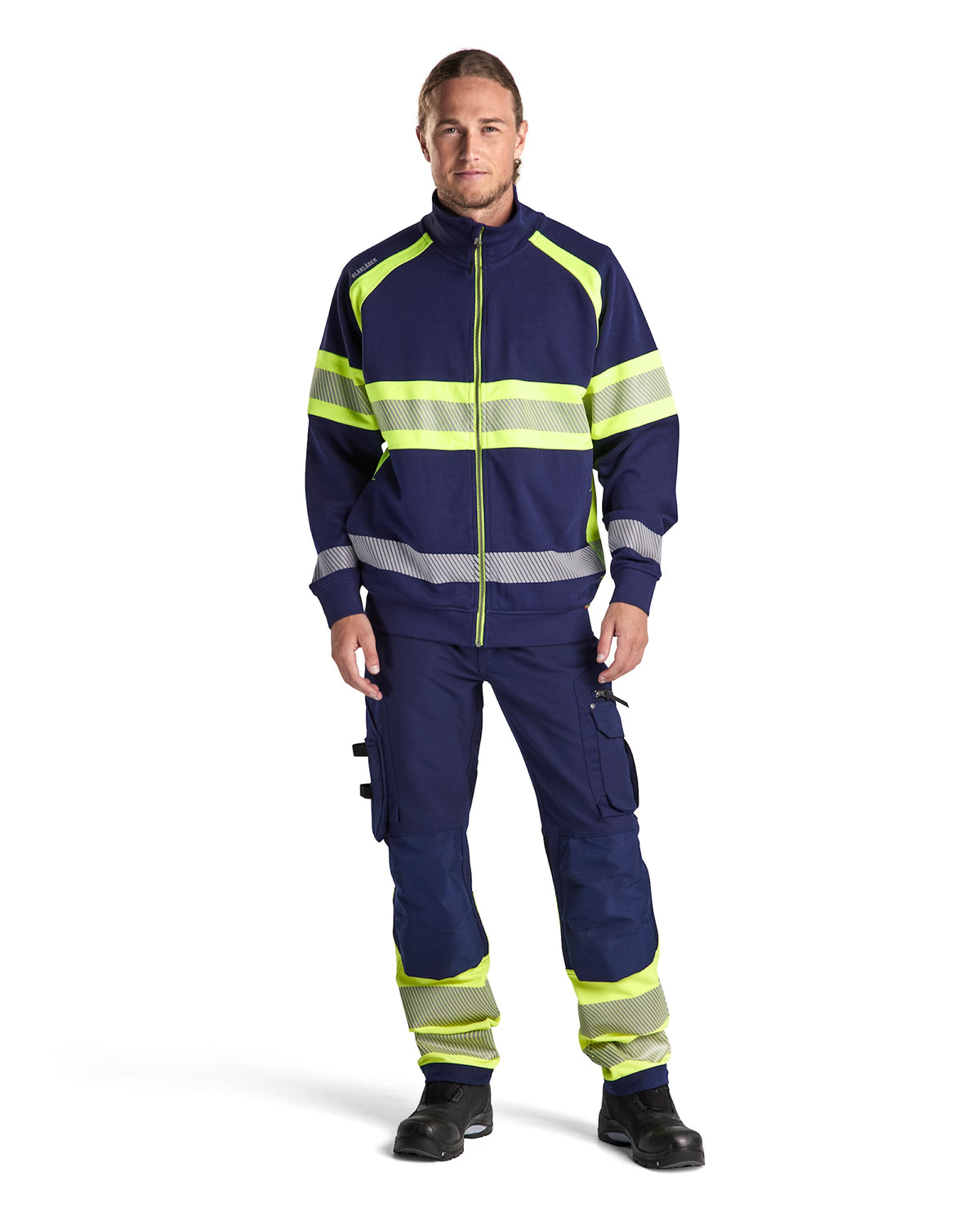 Blåkläder 3551 Warnschutz Sweatjacke Kl. 1 – marine/gelb