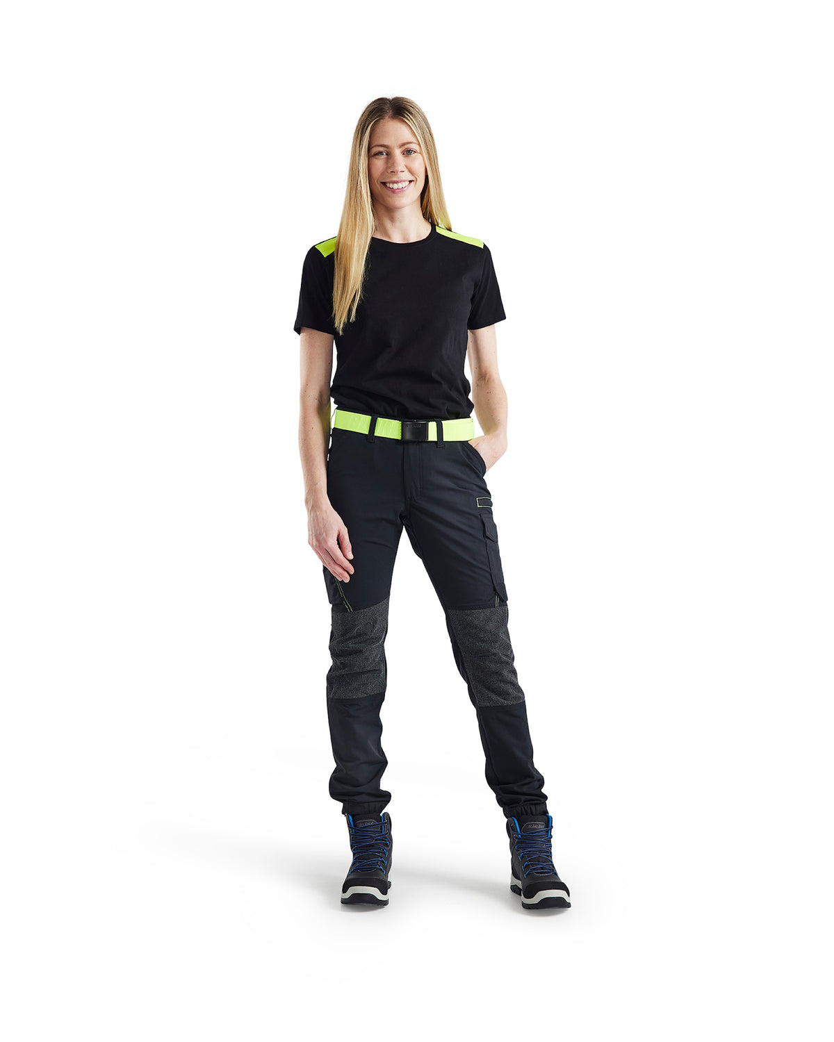 Blåkläder Damen 7122 Stretch Servicehose – schwarz/gelb