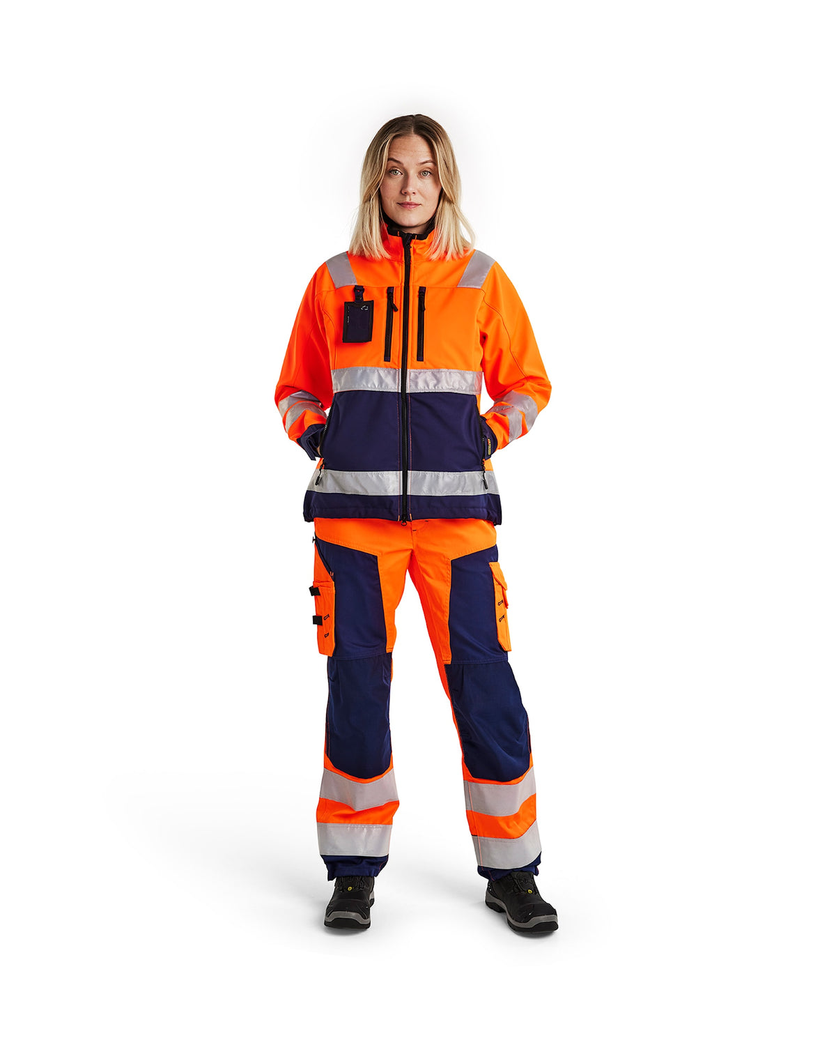 Blåkläder Damen 4902 Warnschutz Softshelljacke – orange/marine