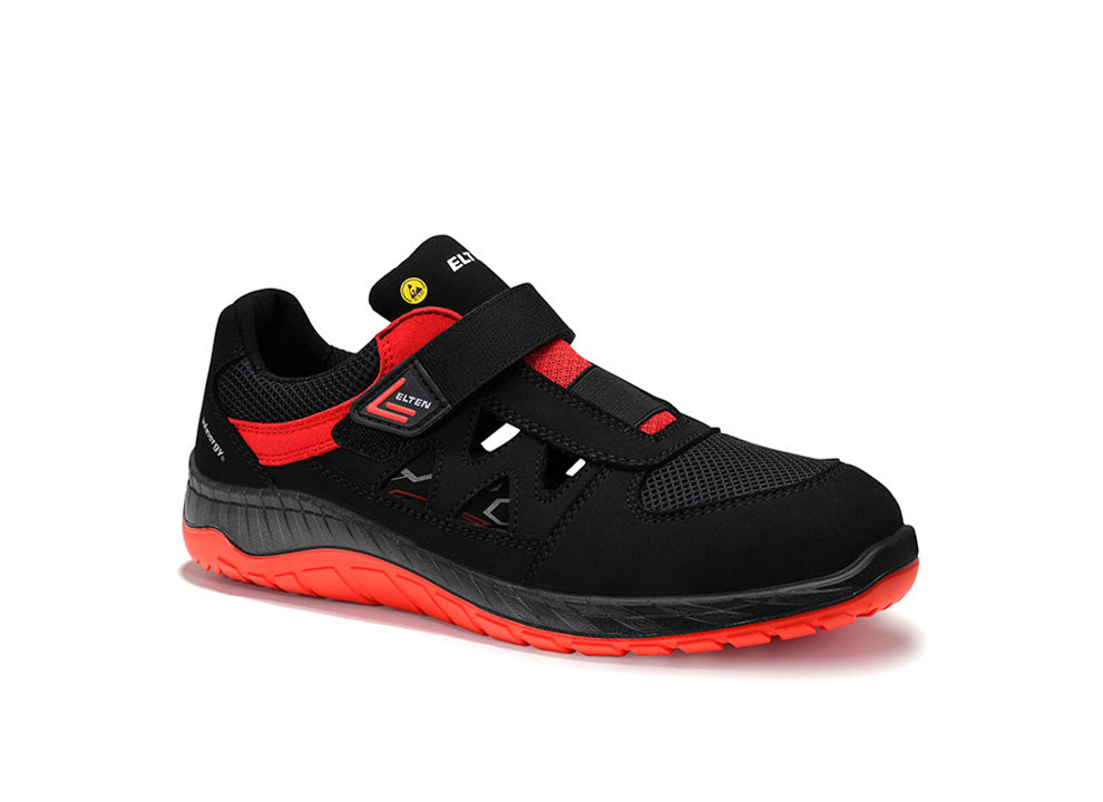 Elten Lonny Easy S1P Sicherheitssandale rot – schwarz