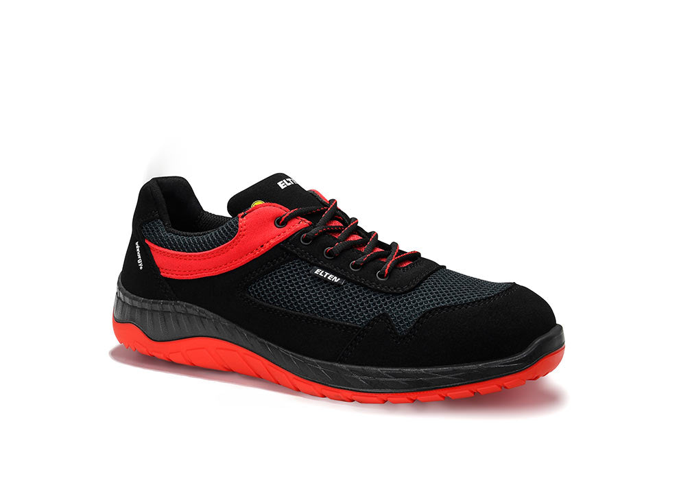 Elten Lonny low S1P Sicherheitshalbschuhe rot – schwarz
