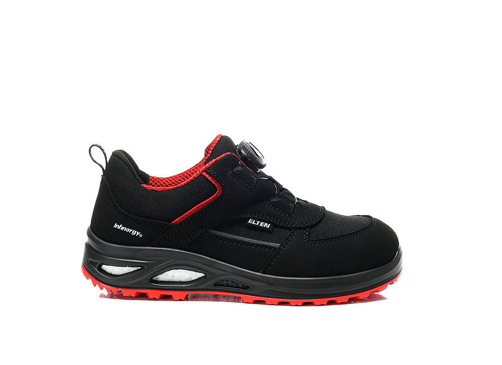 Elten Damen Hannah LOW E S3 Sicherheitshalbschuhe rot – schwarz
