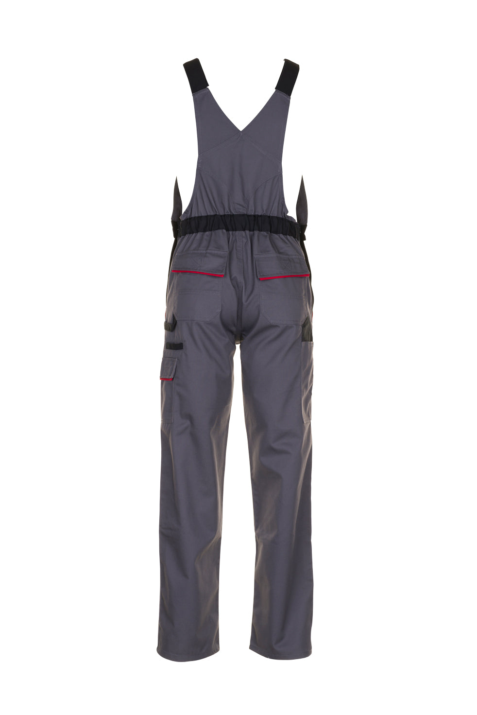 PLANAM Highline Latzhose schiefer/schwarz/rot