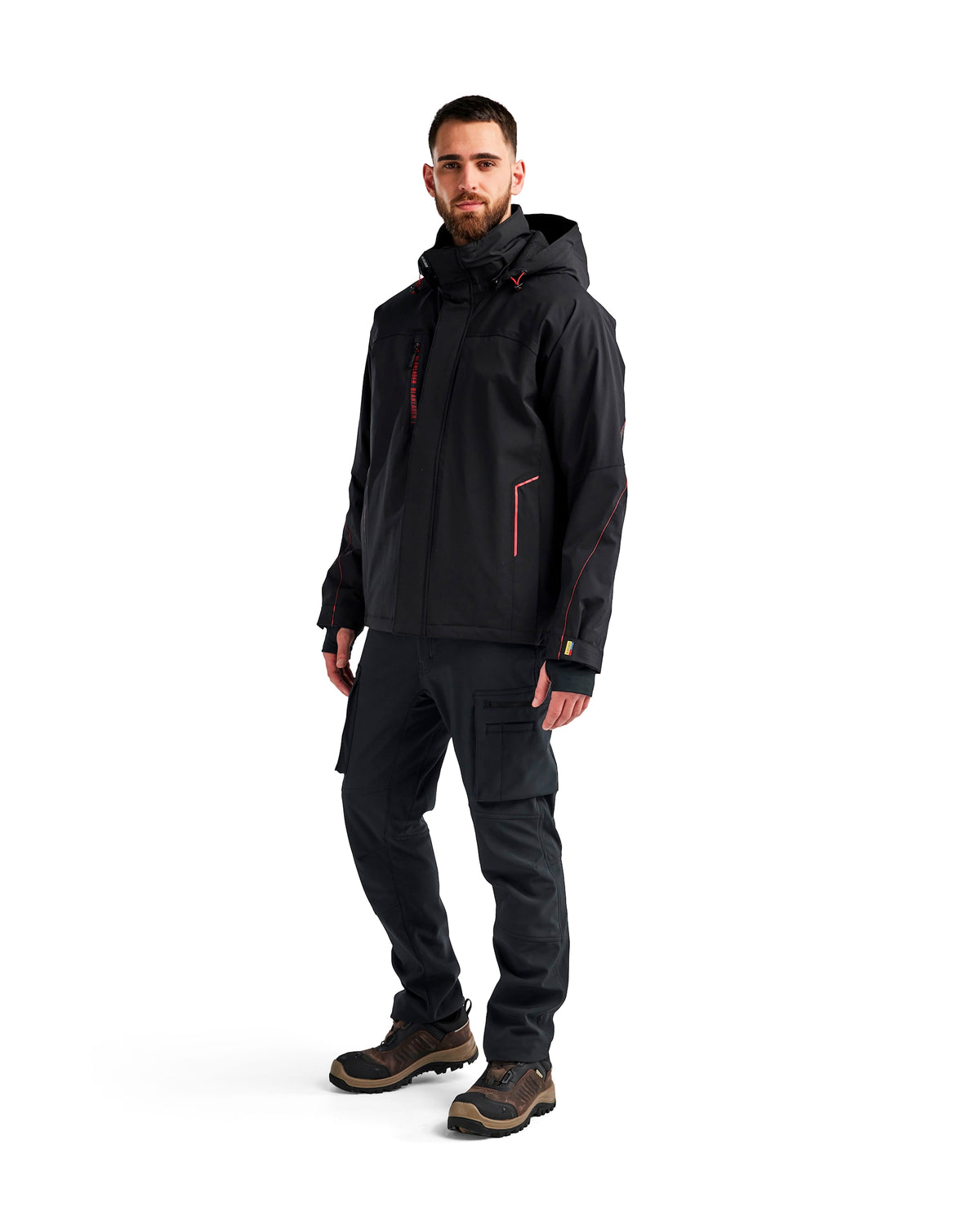 Blåkläder 4484 Stretch Winterjacke – schwarz/rot
