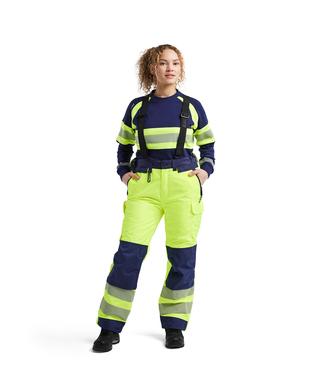 Blåkläder 1875 Warnschutz Winterhose – gelb/marine