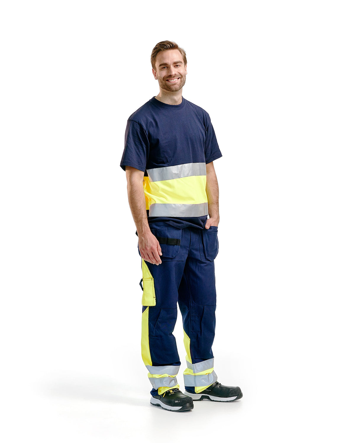 Blåkläder 1529 100% BW Warnschutz Handwerkerhose – marine/gelb