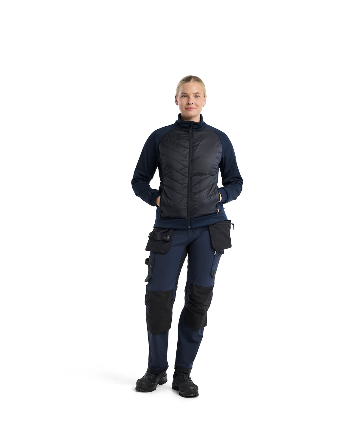 Blåkläder Damen 3419 Hybrid Sweater – dunkelmarine/schwarz