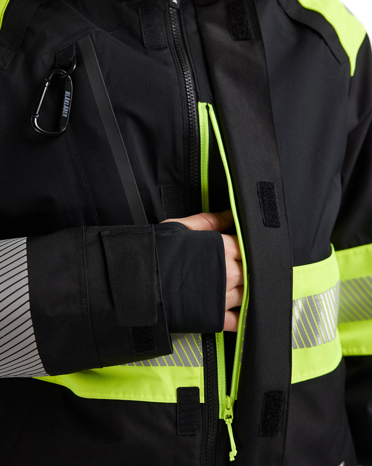 Blåkläder Damen 4430 Warnschutz Regenjacke Kl. 1 – schwarz/gelb