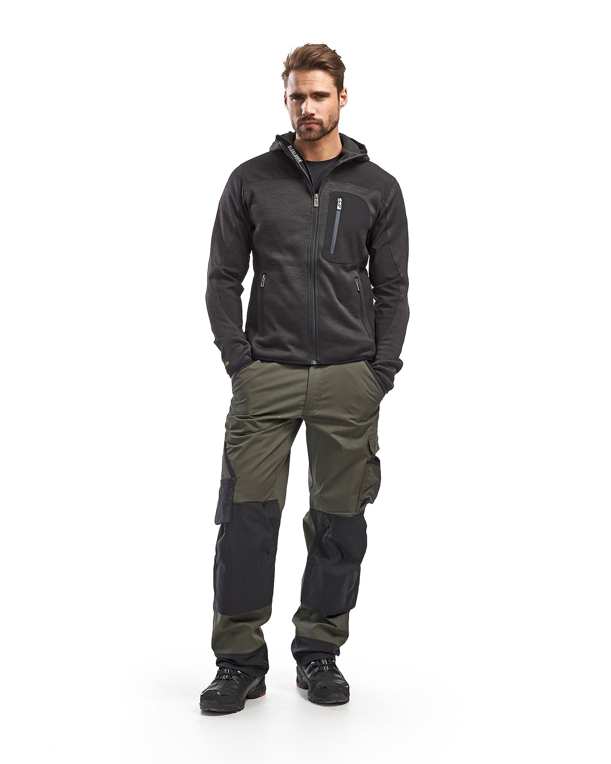Blåkläder 4930 mit Softshell Strickjacke – dunkelgrau/schwarz