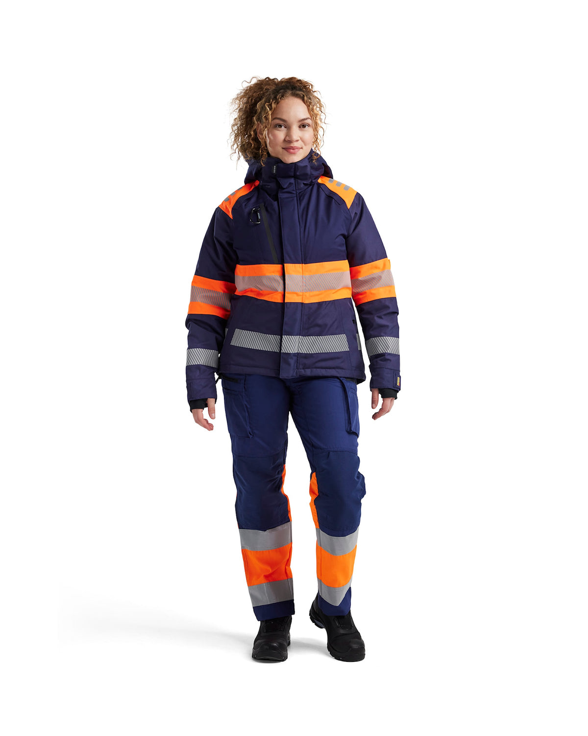 Blåkläder Damen 4470 Warnschutz Winterjacke Kl 1 – marine/orange