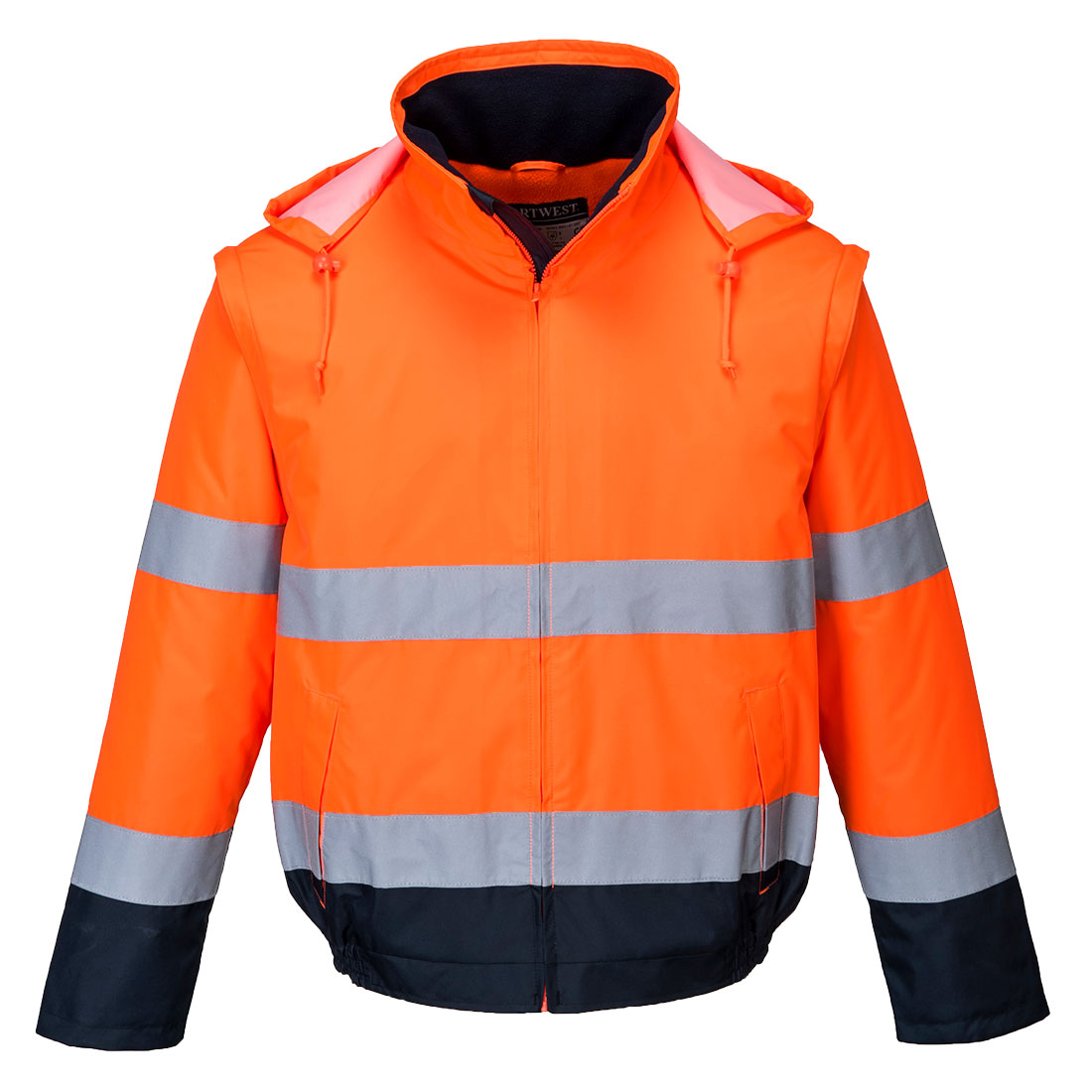 Portwest 2in1 C464 Essential Warnschutzwinterjacke – orange/marine