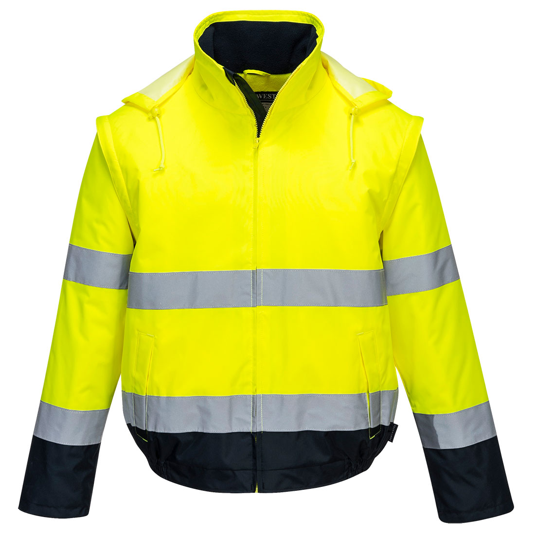 Portwest 2in1 C464 Essential Warnschutzwinterjacke – gelb/marine