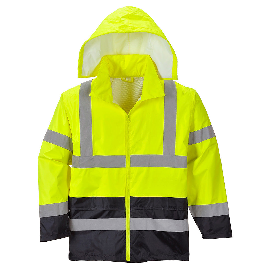 Portwest H443 Kontrast Warnschutz PVC-Regenjacke – gelb/schwarz