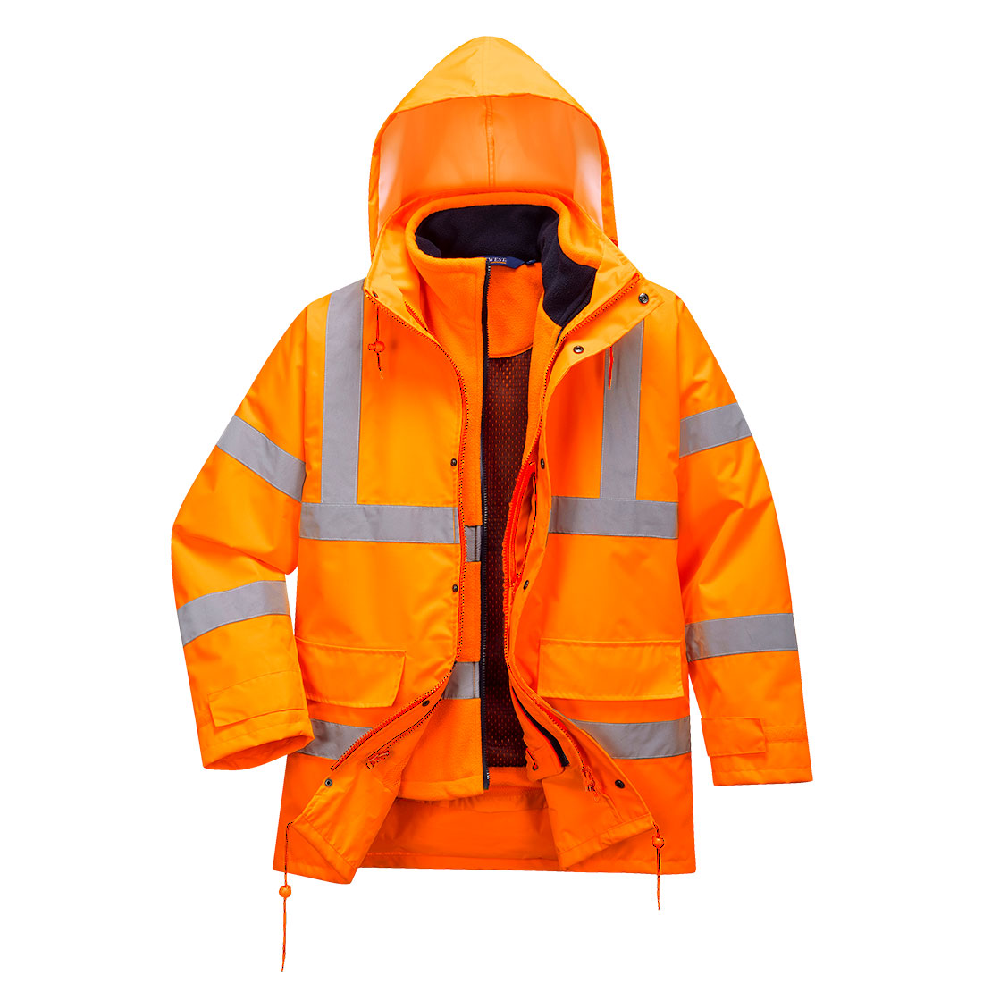 Portwest RT63 Bahn Warnschutz Regenjacke orange – orange