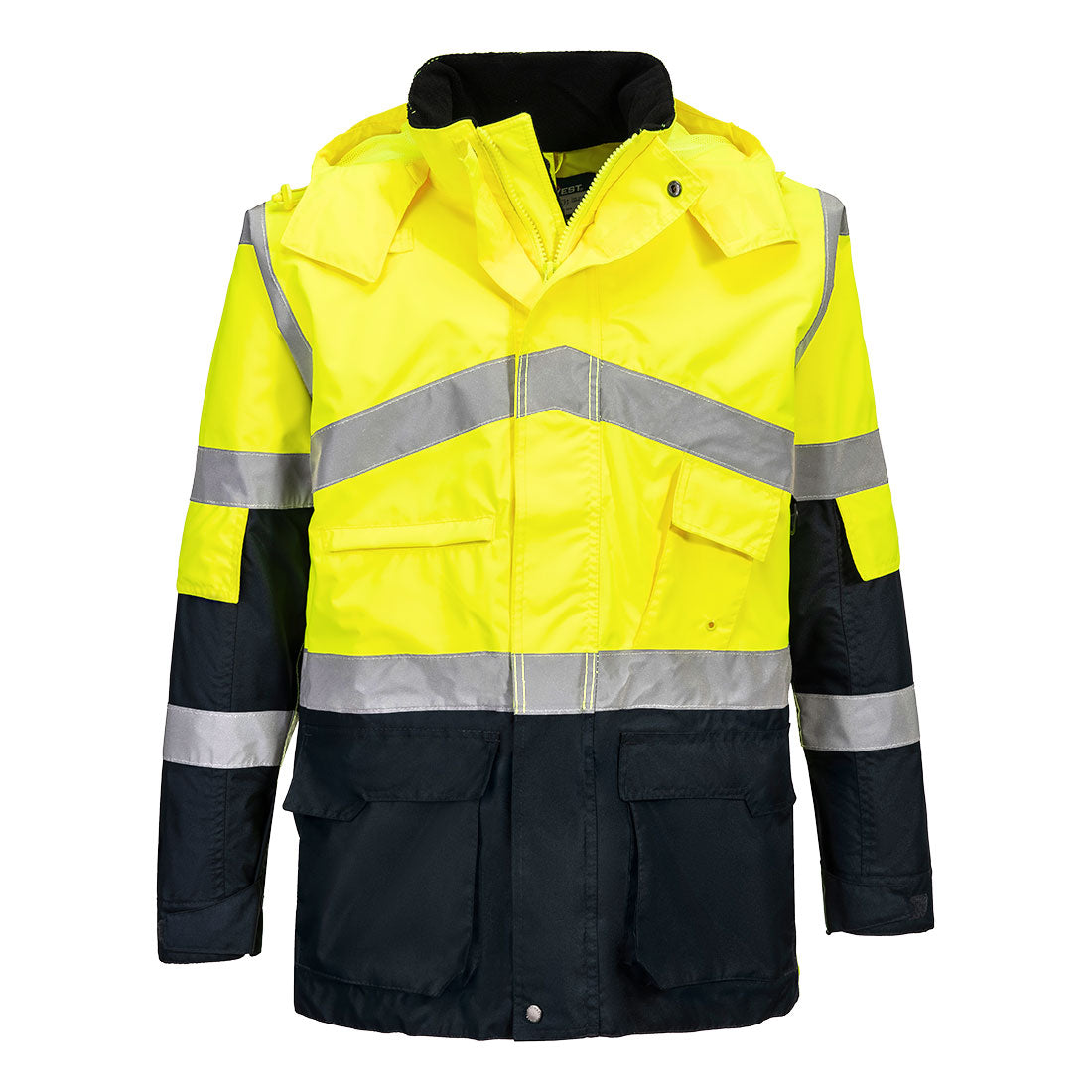 Portwest S760 Warnschutz Regenjacke – gelb/marine