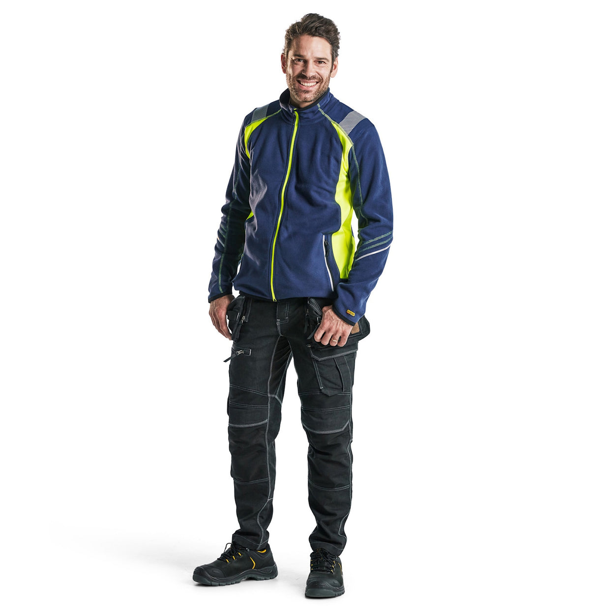 Blåkläder 4993 Microfleece-Jacke – marine/gelb